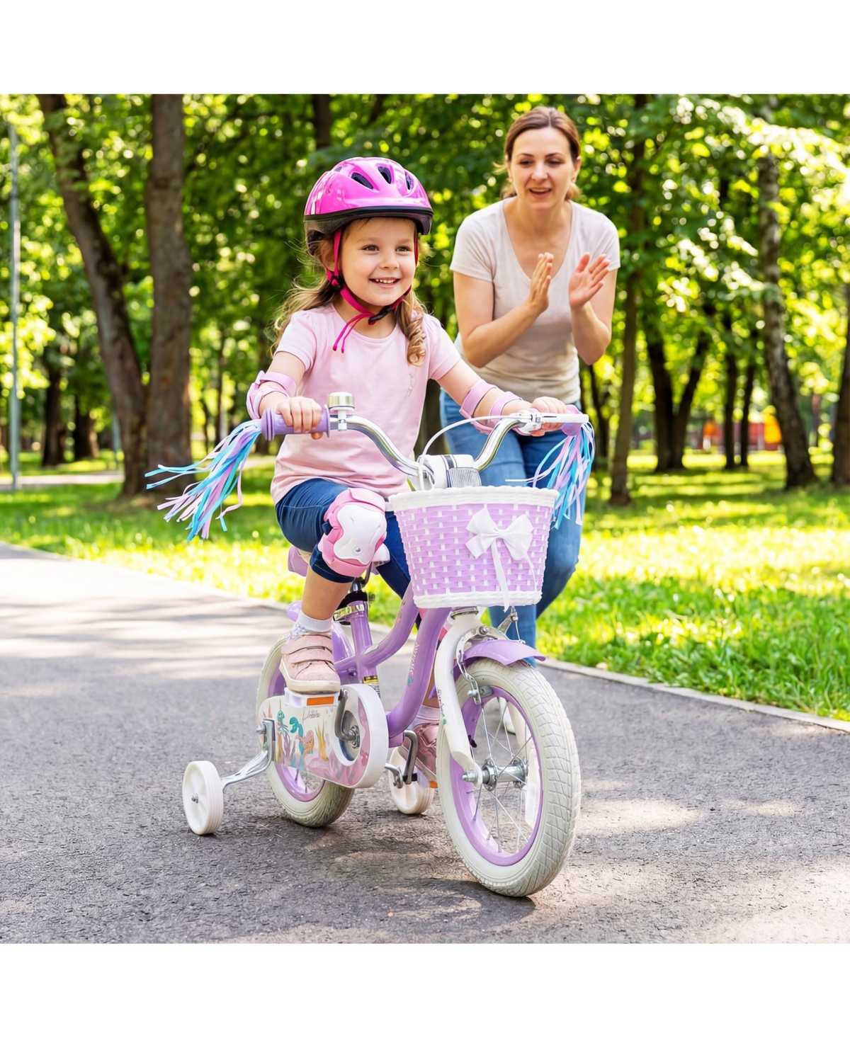 Gymax 12'' Kids Bike w/Training Wheels Hand Coaster Brakes Adjustable Seat Handlebar