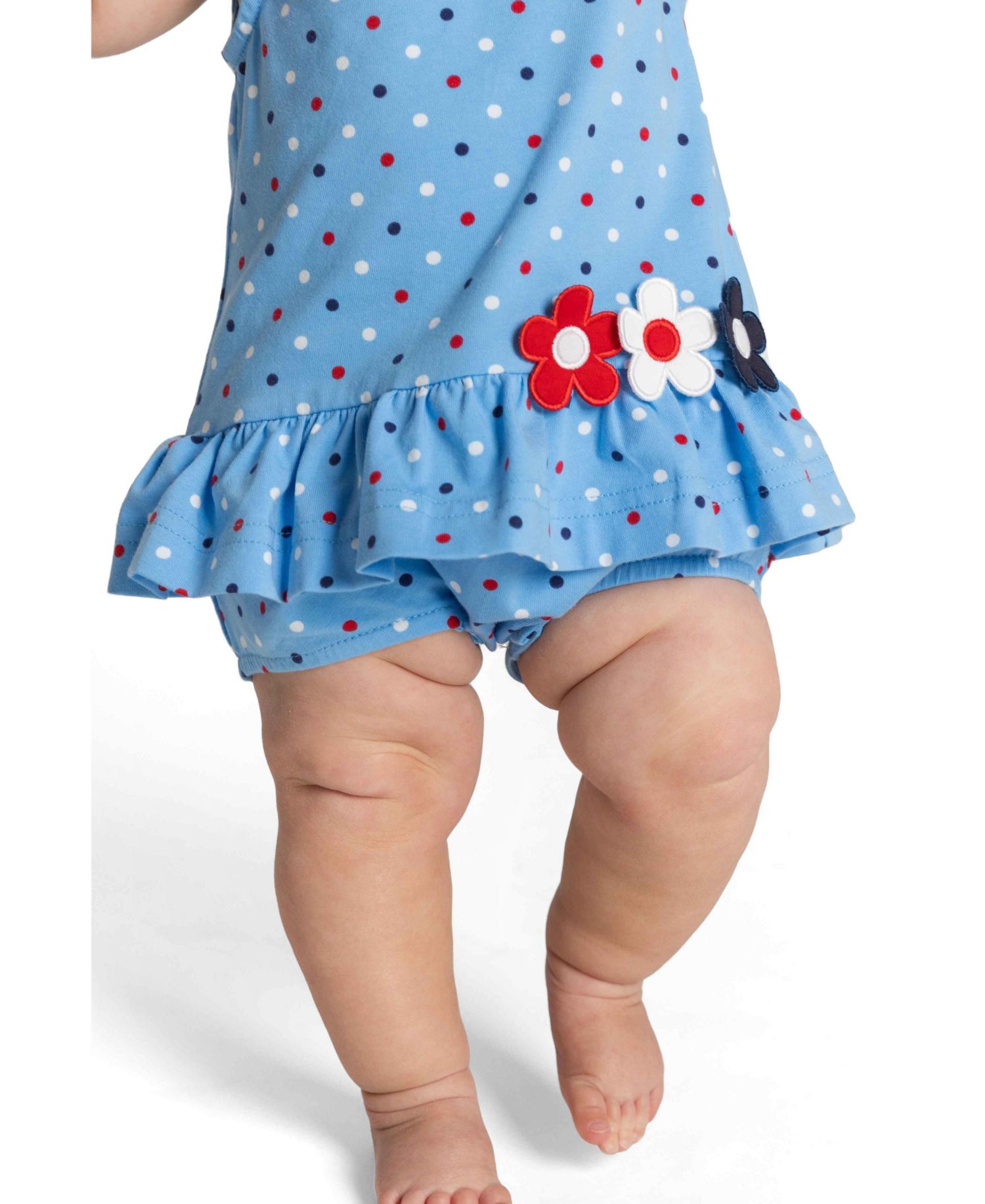 Baby Girl Printed Knit Romper With Flowers