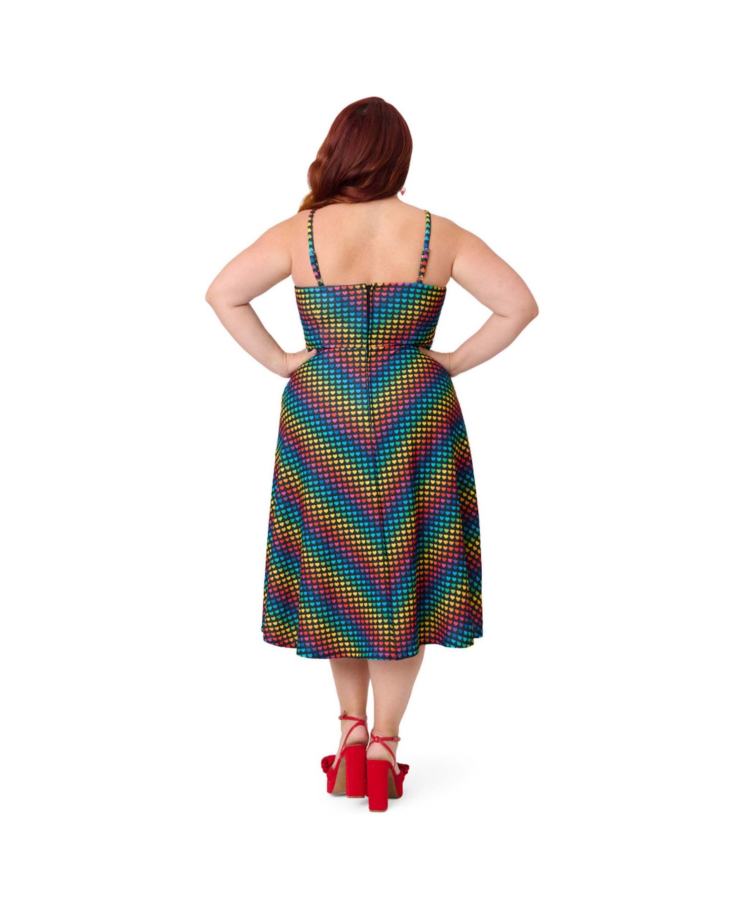 Women's Plus Size 1970s Chevron Midi Dress