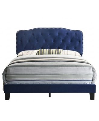 Best Qualityl Furniture 48.5" Velvet Queen Panel Bed with Upholstery