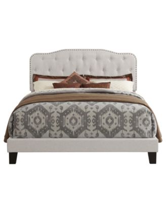 48.5" Fabric Twin Panel Bed with Linen Upholstery
