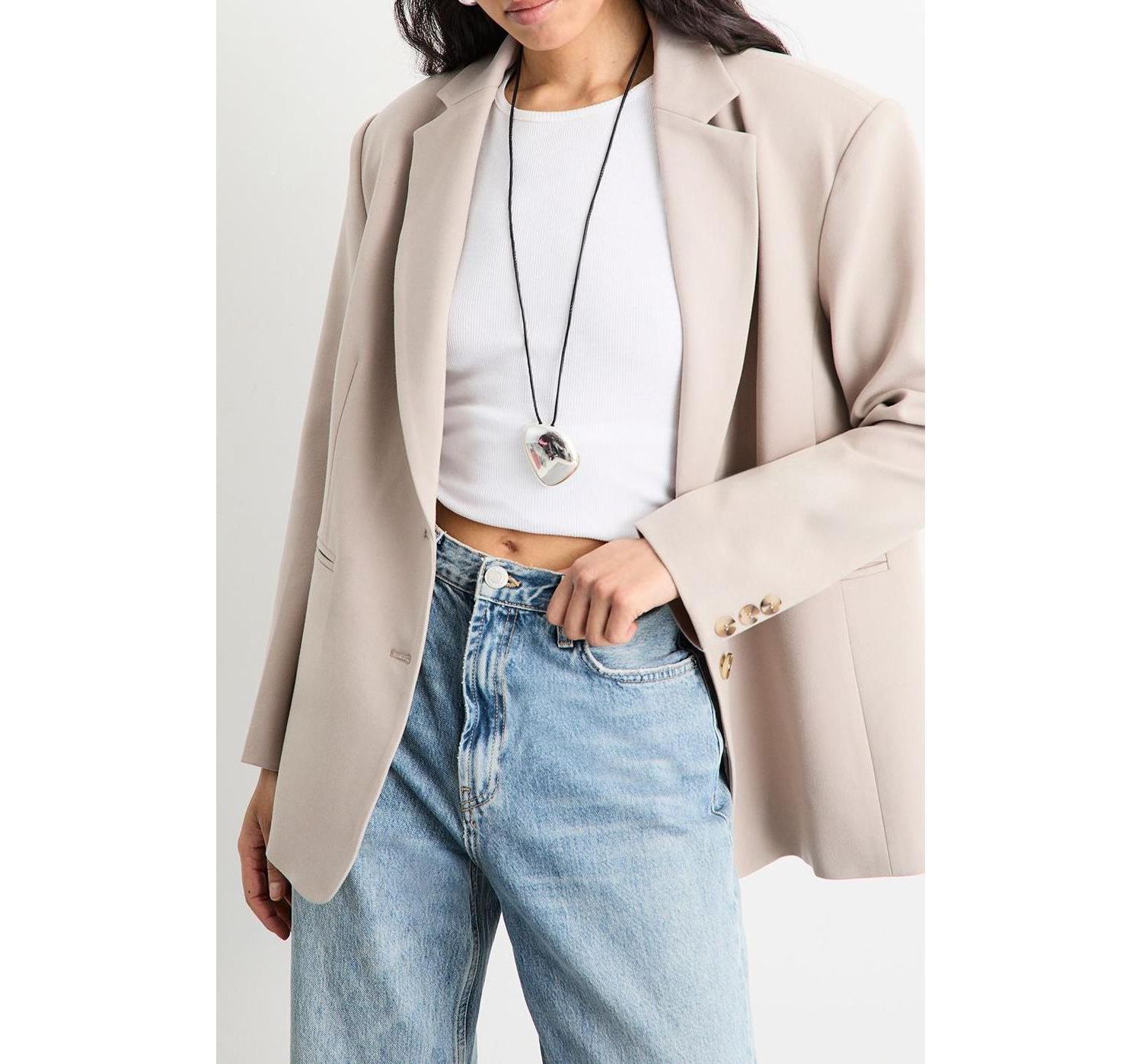 Women's Oversized Single Breasted Blazer