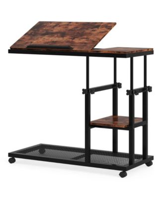 Portable Adjustable C Table with Tilt Top for Laptop and Drawing