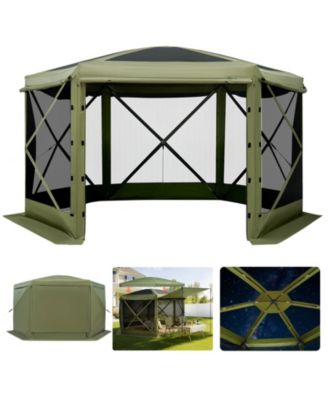 Pop Up Gazebo Screen Tent, 10 x 10 feet 6-Sided Canopy with Carry Bag