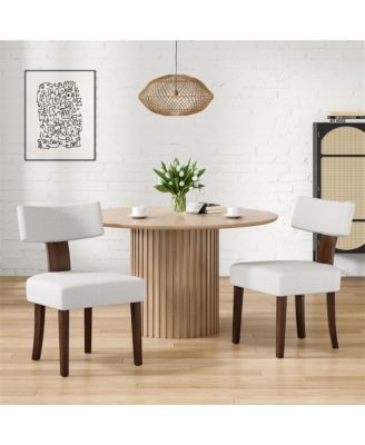 Mid Century Modern Woven Rope Seat Dining Chairs Set of 2