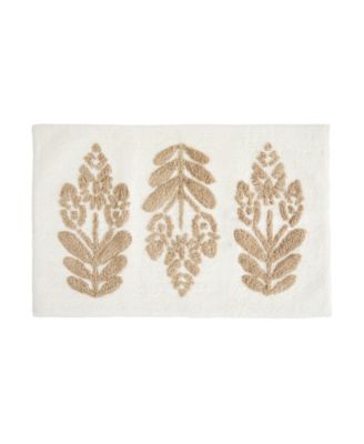 Floral Cotton Bath Mat, 34" x 21"