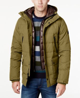 michael michael kors men's hooded puffer jacket