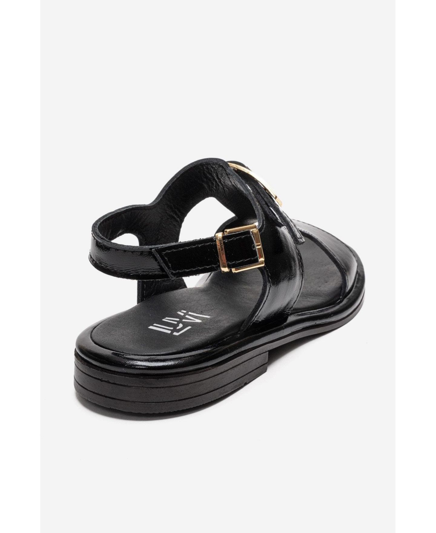 Женские сандалии Forever & Always Shoes Auren Leather Buckle Sandal, цвет: Чёрный — фото 6