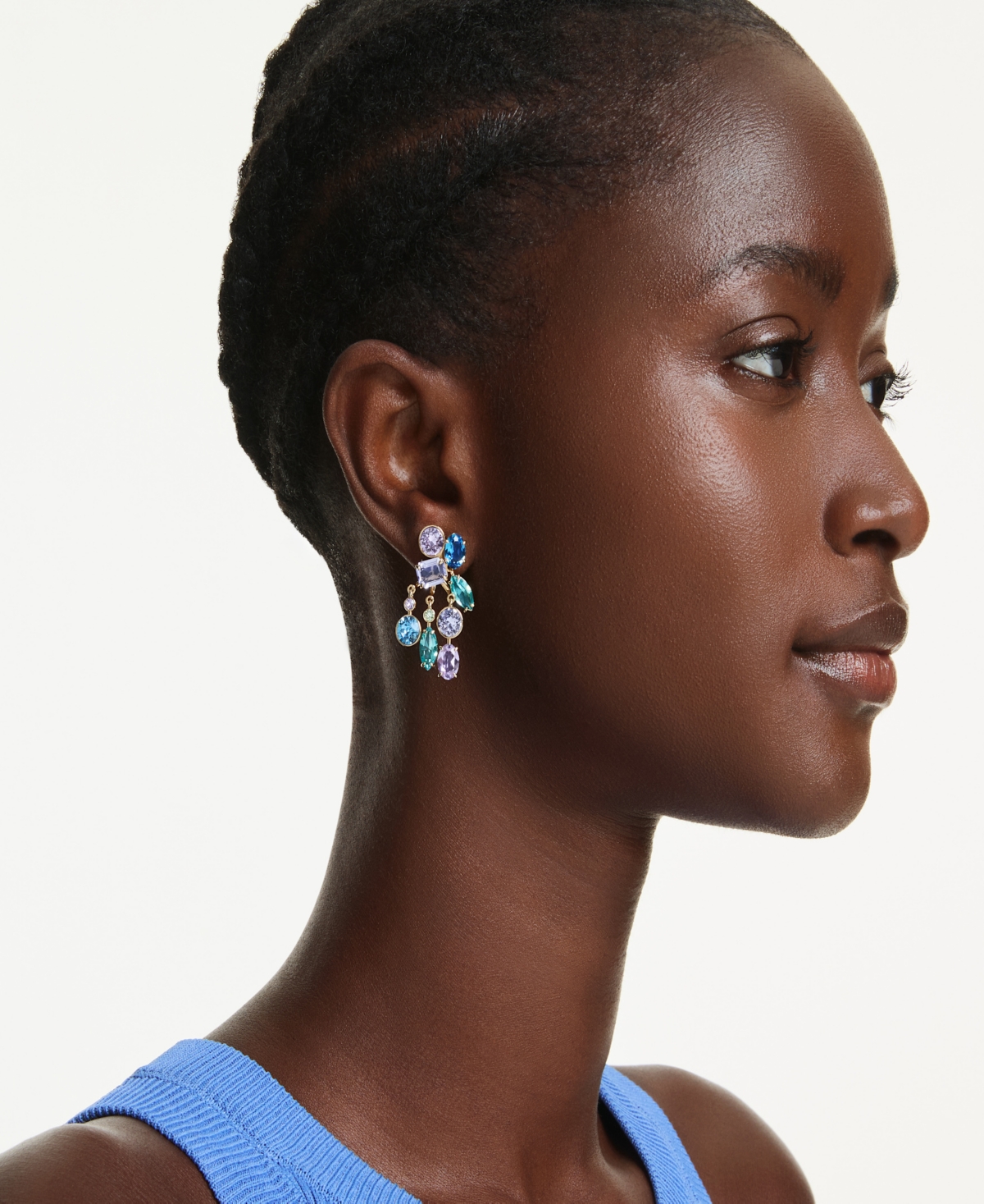 Swarovski Gold-Tone Plated Gema Jacket Earrings
