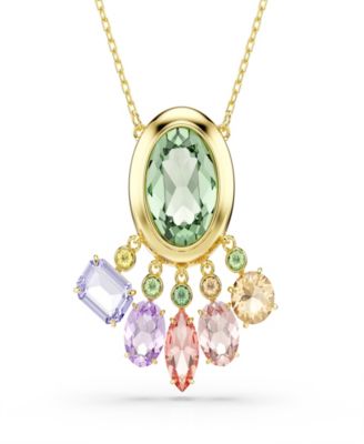 Swarovski Gold-Tone Plated Gema Pendant Necklace - Open