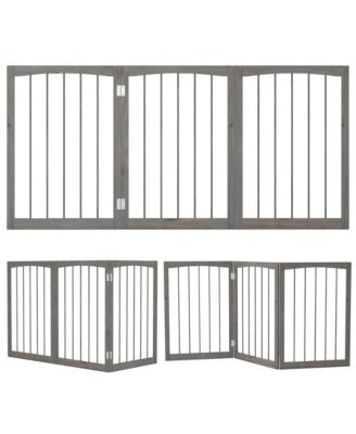 30 in Foldable Wooden Pet Fence with 3 Rotating Panels Indoor Room Divider