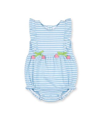 Baby Girl Stripe Knit Romper With Heart Cherries