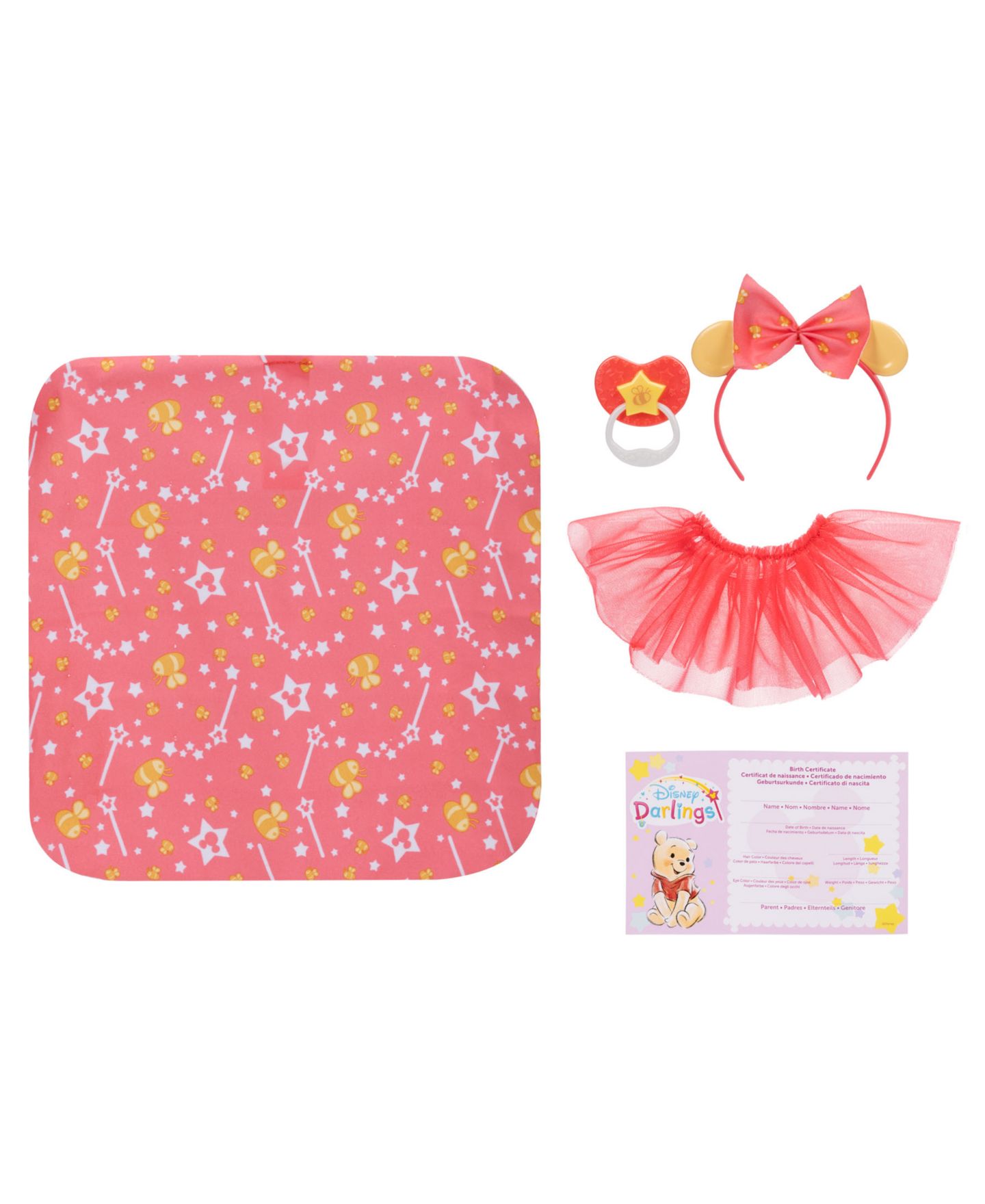 Детская кукла Disney Darlings Snuggly Stars Pooh 11" Soft-Bodied Glow-in-the-Dark Baby Doll with Accessories — фото 3