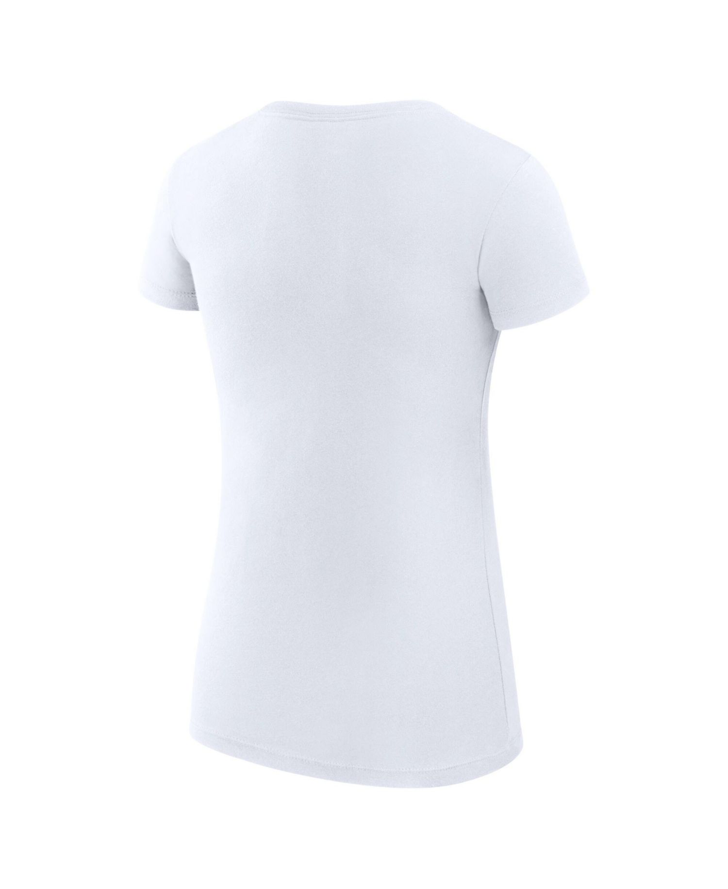 Women's White New York Knicks Super-Slim Fit Lightweight Leopard Heart T-Shirt