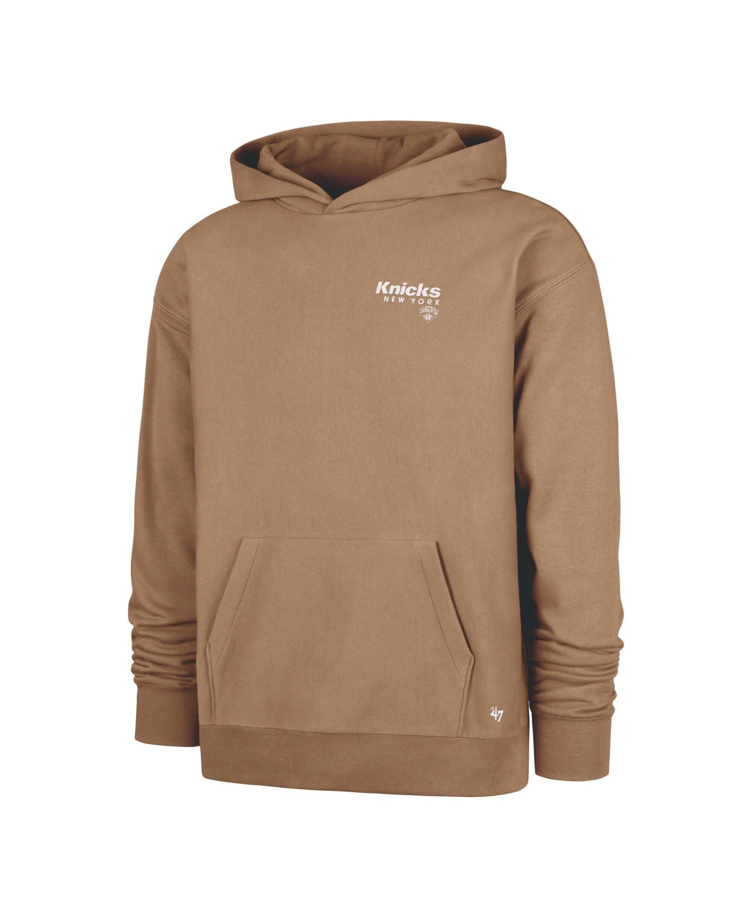 Men's Khaki New York Knicks Triple Double Foundation Premium Hoodie Sweatshirt
