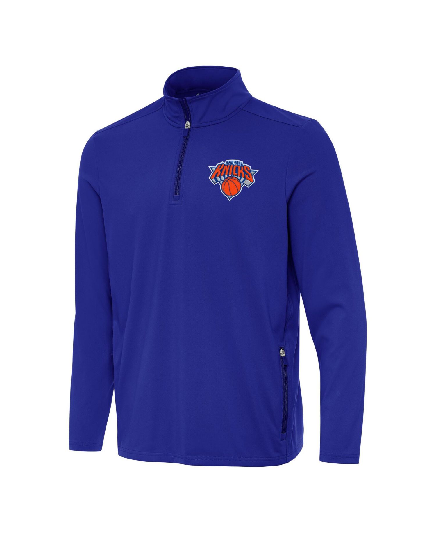 Men's Royal New York Knicks Perilous Quarter-Zip Sweatshirt