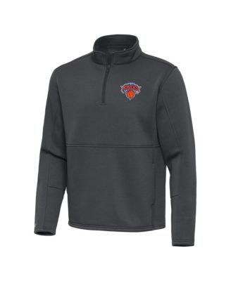 Men's Pewter New York Knicks Twist Quarter-Zip Pullover Sweatshirt