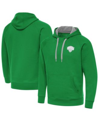 Men's Kelly Green New York Knicks St. Patrick's Day Victory Raglan Pullover Hoodie