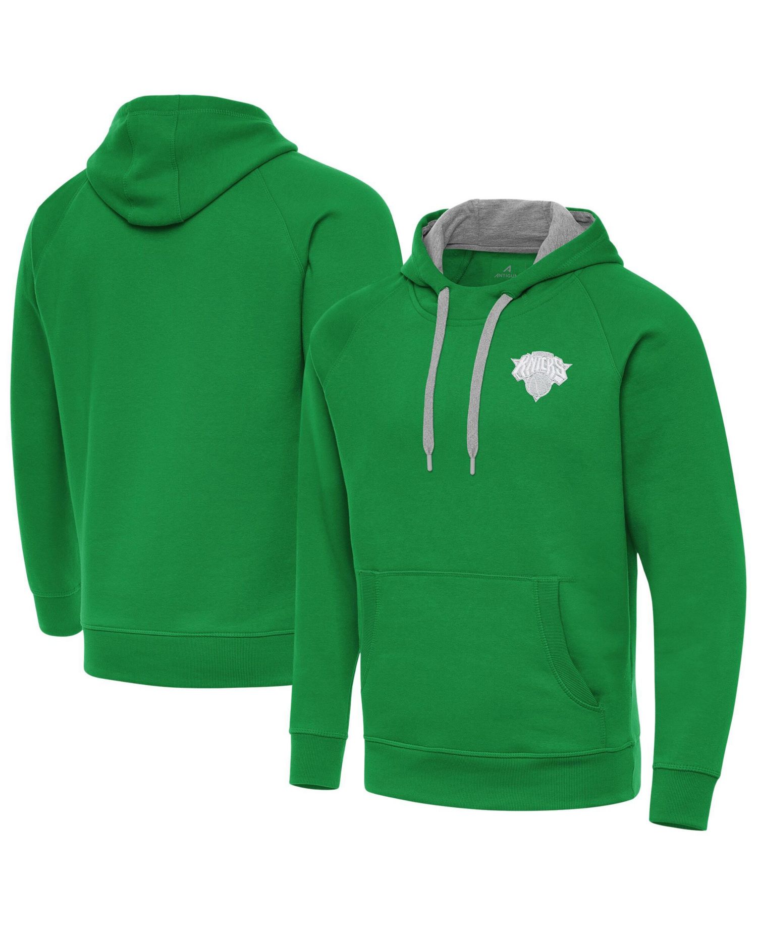 Men's Kelly Green New York Knicks St. Patrick's Day Victory Raglan Pullover Hoodie