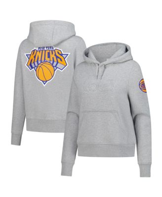Women's Gray New York Knicks Icon Pullover Hoodie