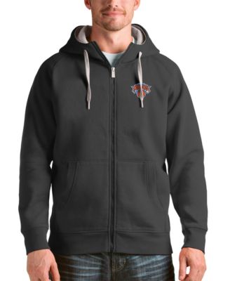 Men's Charcoal New York Knicks Logo Victory Full-Zip Hoodie