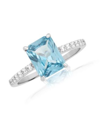 Elegant Radiant-Cut 4-Prong  Solitaire CZ Ring