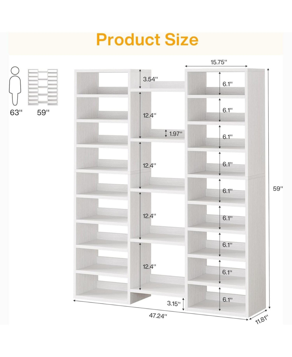 Slickblue Freestanding 14 Tier Shoe Organizer for Large Shoe Collection