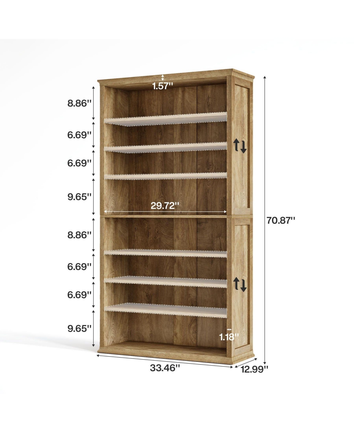 Slickblue 8 Tier Tall Shoe Rack Farmhouse Storage Shelf for 40 Shoes
