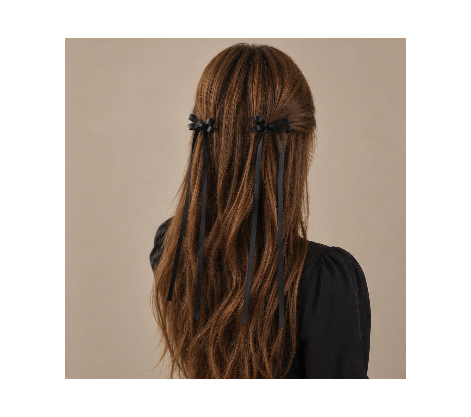 Girls Ribbon Bow Clip Set (4pc)
