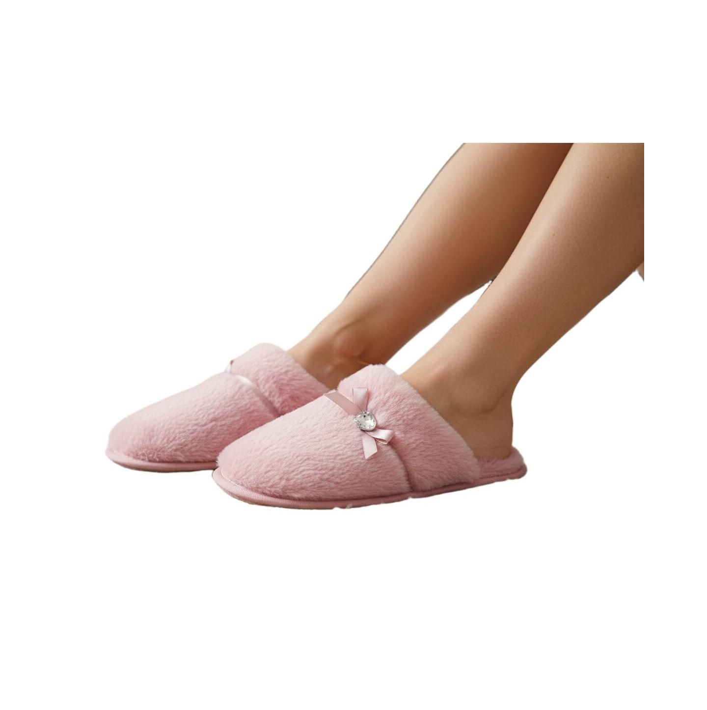 Женские тапочки Badgley Mischka Bow Slippers, цвет: Розовый — фото 3