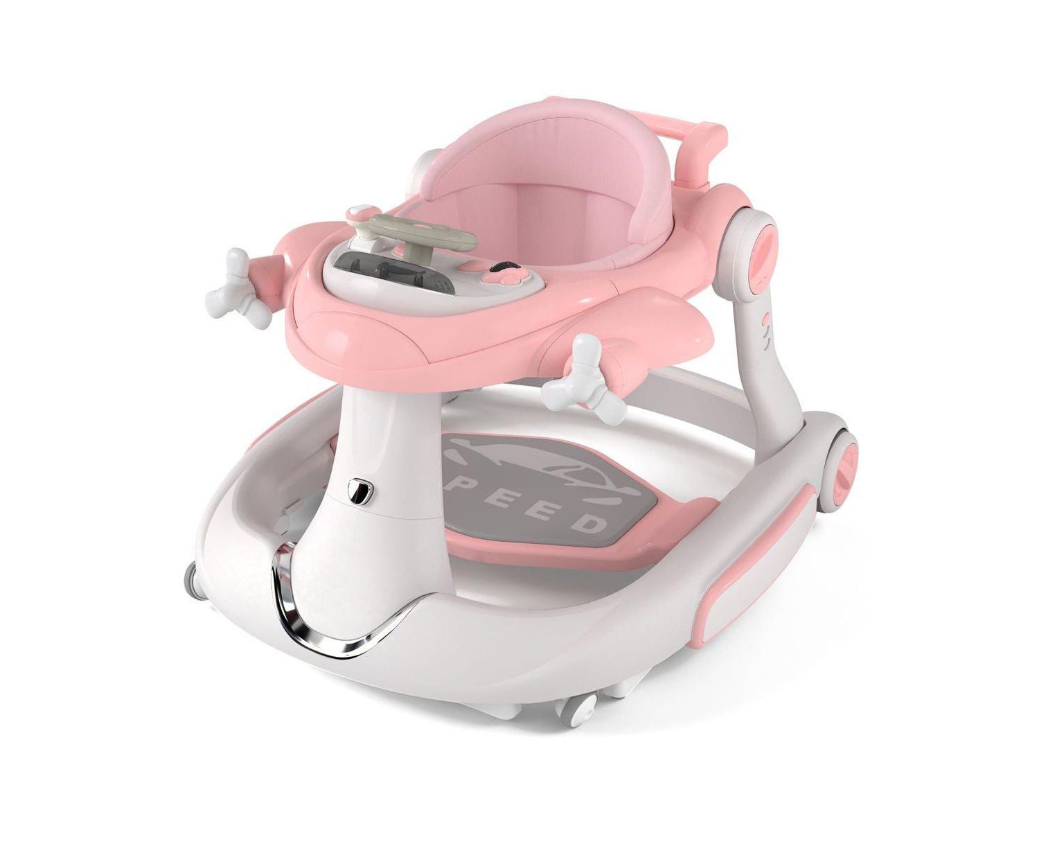Convertible Baby Activity Walker with Adjustable Height, Foldable Design and Interactive Play Features