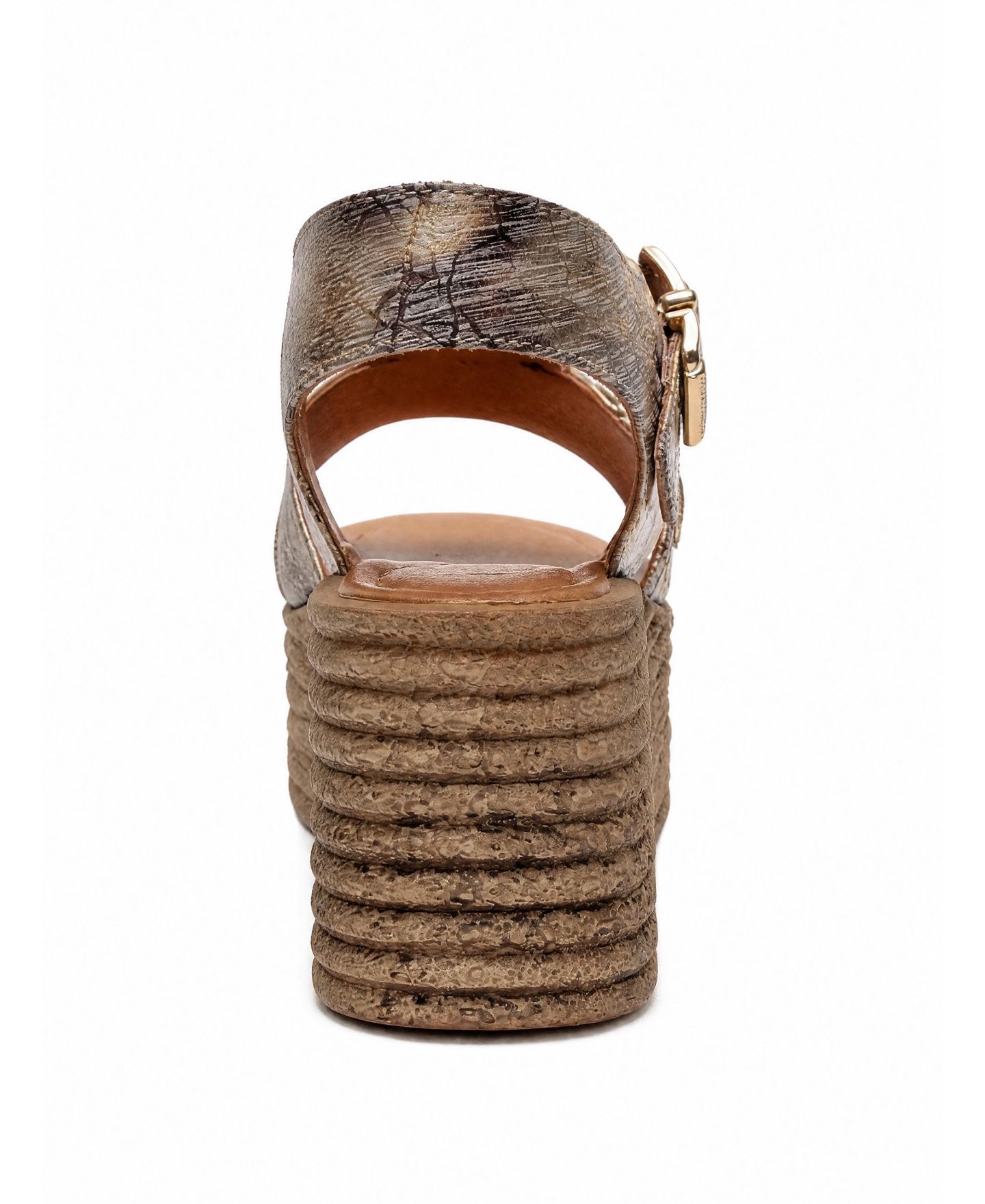 Женские сандалии Forever & Always Shoes Mirette Leather Platform Sandal, цвет: Золотой — фото 3