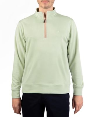 men Ottoman Quarter Zip with Suede Tipping