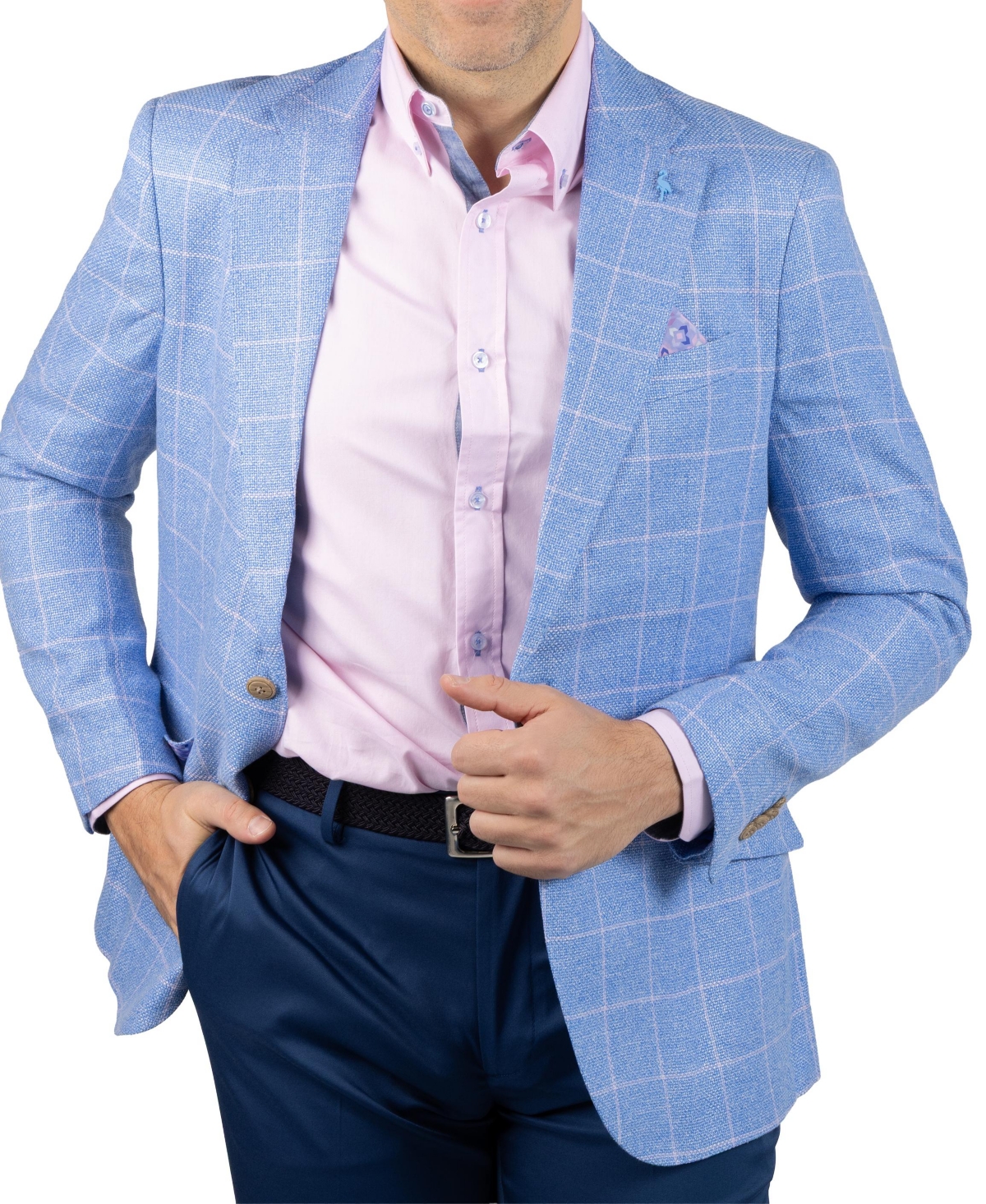 Tailorbyrd Men's Yarn Dye Windowpane Sport Coat