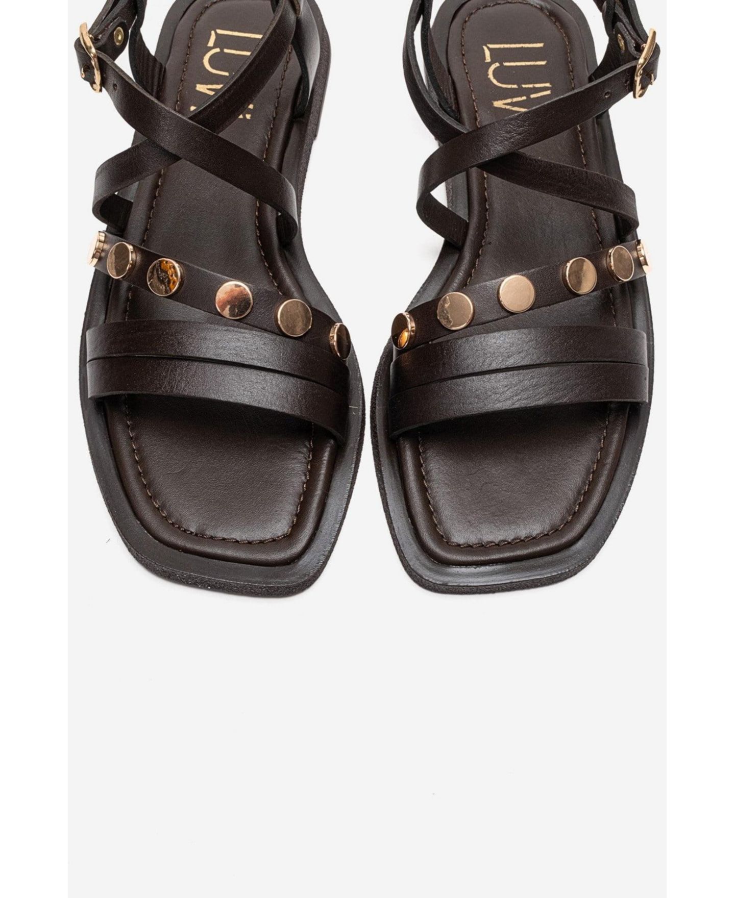 Женские сандалии Forever & Always Shoes Poole Leather Multi Strap Sandal, цвет: Коричневый — фото 5