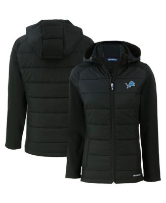 Women's Black Detroit Lions Evoke PrimaLoft Hybrid Eco Softshell Full-Zip Hooded Jacket
