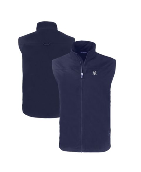 Мужской жилет Cutter & Buck Navy New York Yankees Big & Tall Charter Eco Full-Zip Vest