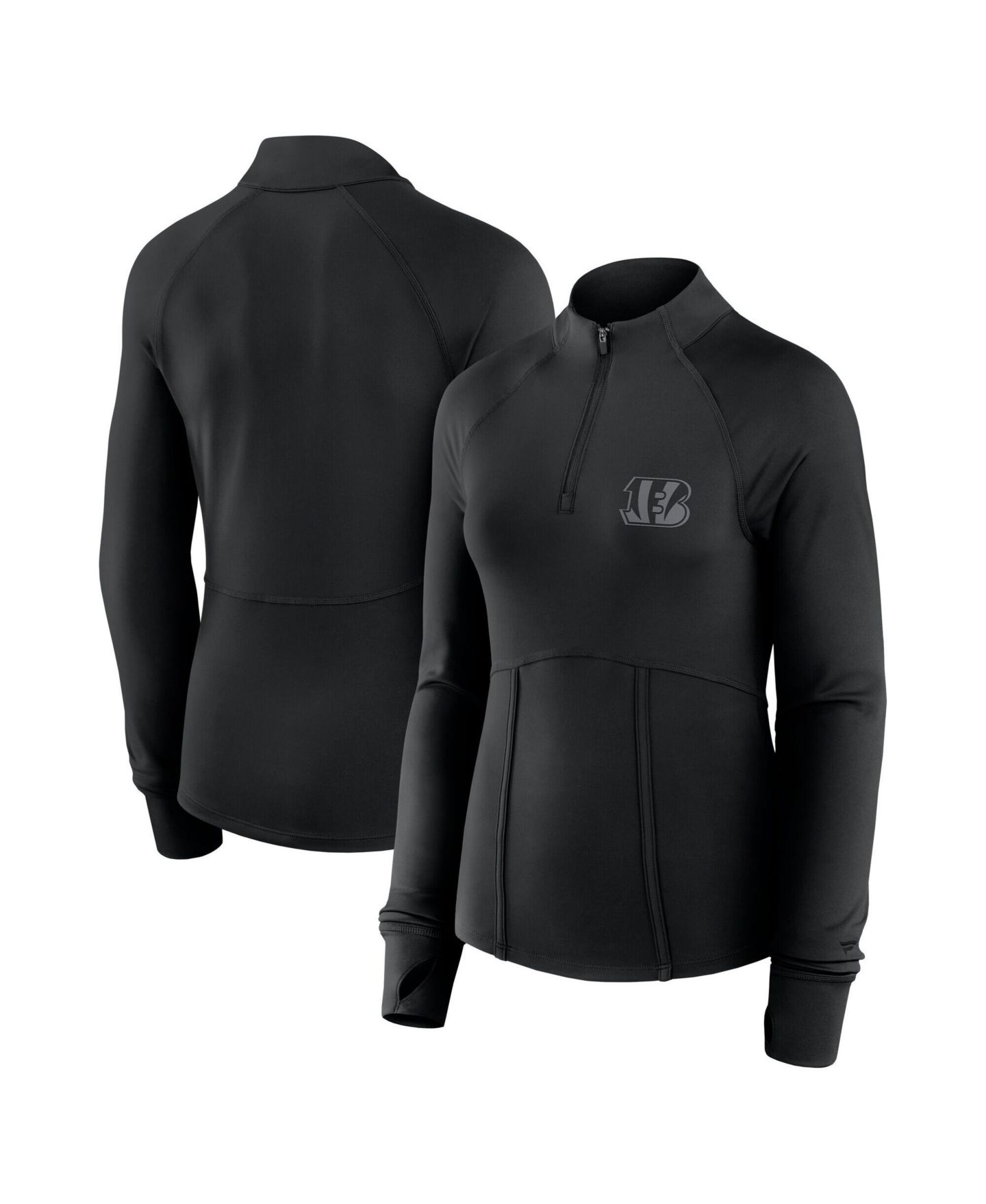 Женская куртка Fanatics Black Cincinnati Bengals Elements Raglan Quarter-Zip — фото 1