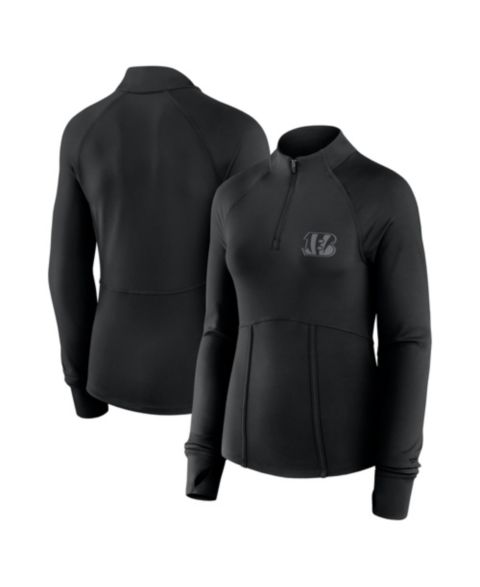 Женские куртки Fanatics Women's Black Cincinnati Bengals Elements Raglan Quarter-Zip Jacket