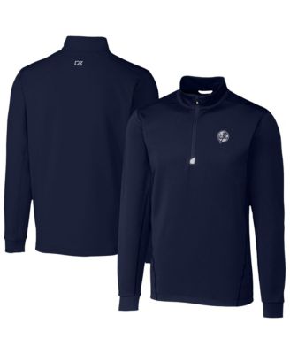 Men's Navy New York Yankees Traverse Eco Tri-Blend DryTec Quarter-Zip Jacket