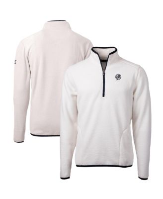 Men's Oatmeal New York Yankees Cascade Eco Fleece Quarter-Zip Jacket