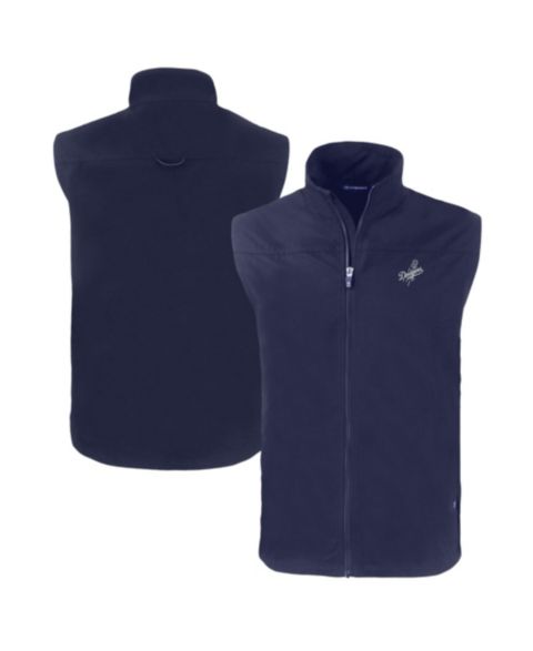 Мужской жилет Cutter & Buck Navy Los Angeles Dodgers Big & Tall Charter Eco Full-Zip Vest