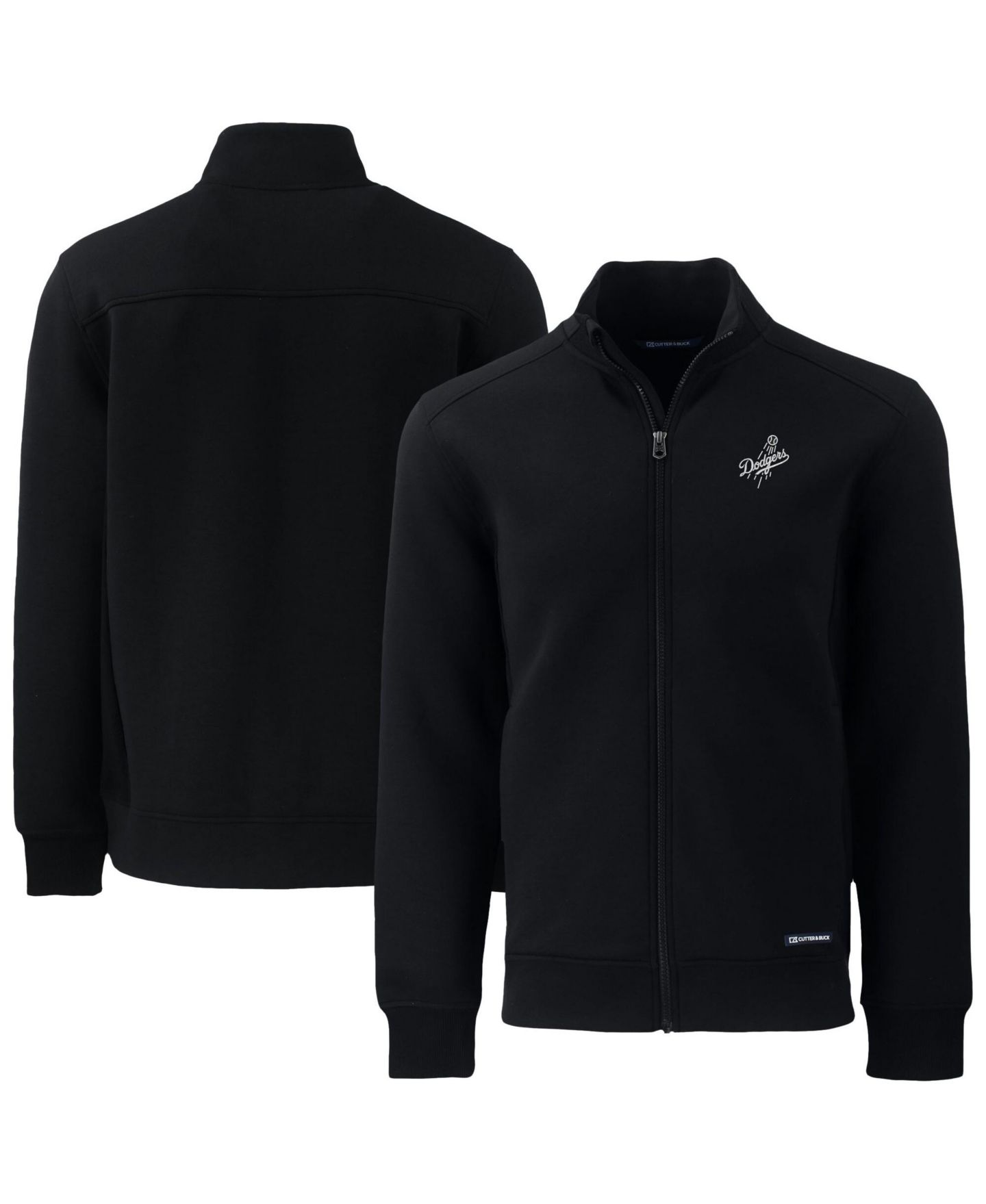 Мужская куртка Cutter & Buck Black Los Angeles Dodgers Roam Eco Tri-Blend Full-Zip — фото 1