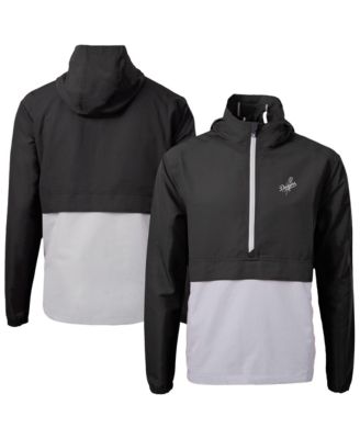 Men's Black/Gray Los Angeles Dodgers Charter Eco Anorak Half-Zip Hoodie Jacket