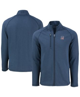 Men's Heather Navy New York Yankees Peshastin Eco Fleece Raglan Full-Zip Jacket