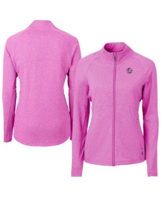 Women's Heather Light Pink New York Yankees Raglan Adapt Eco Knit Heather Full-Zip Jacket