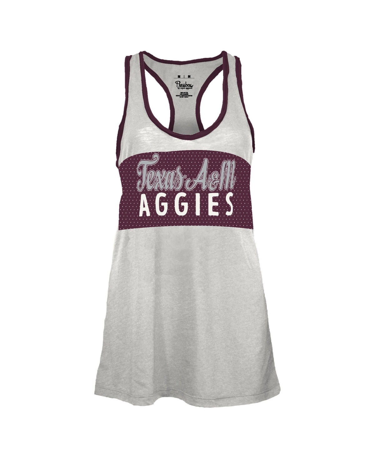 Pressbox Women's White/Maroon Texas A & M Aggies Tracy Racerback Burnout Tank Top
