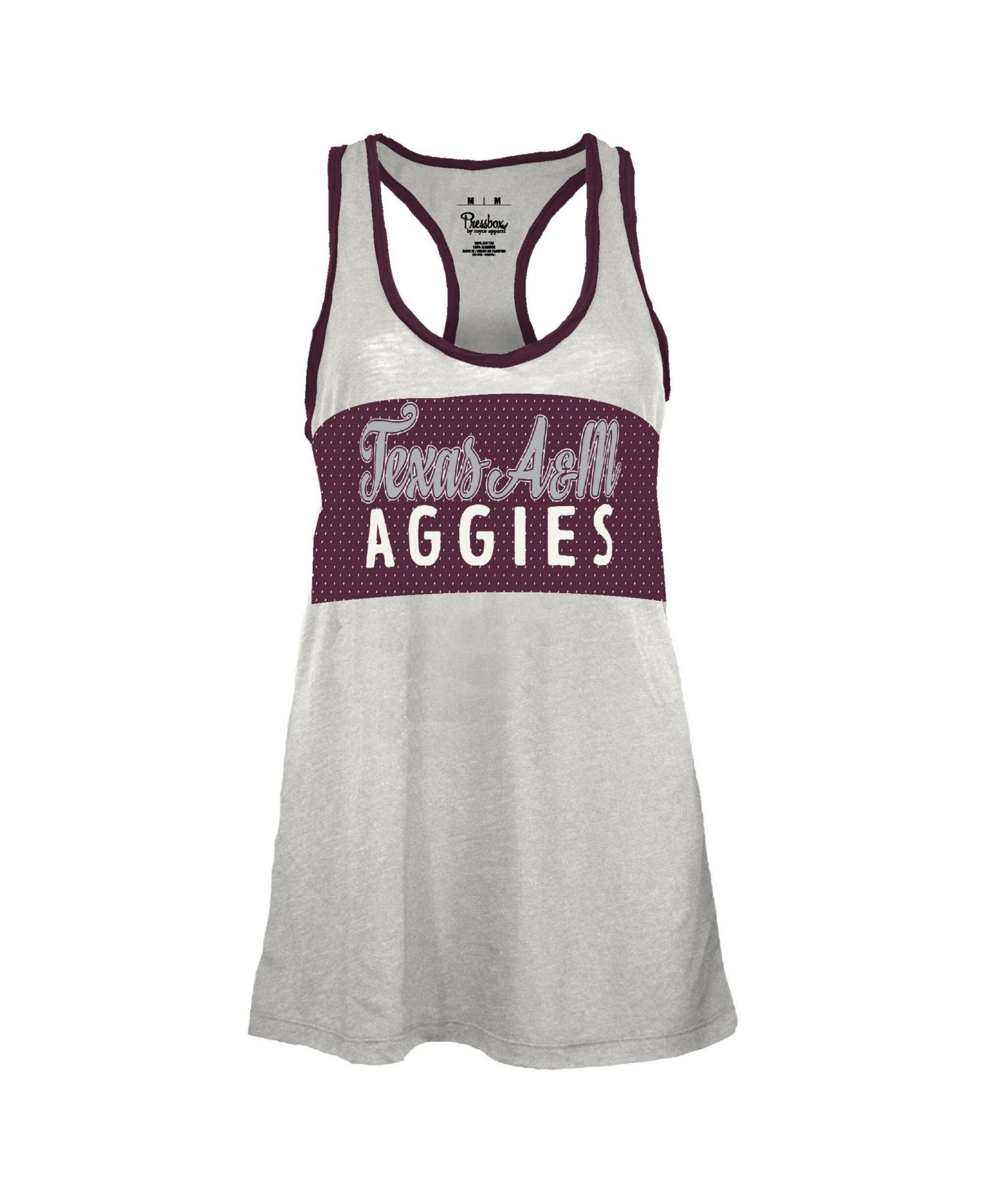 Women's White/Maroon Texas A&M Aggies Tracy Racerback Burnout Tank Top