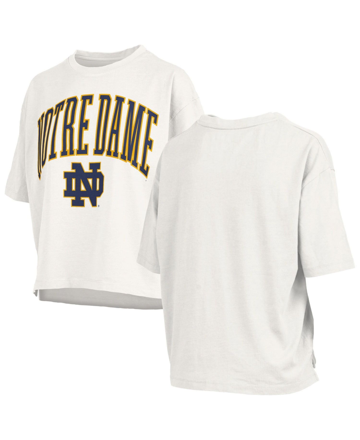 Women's White Notre Dame Fighting Irish Plus Size Nelson Motley Crew Oversized Slub T-Shirt
