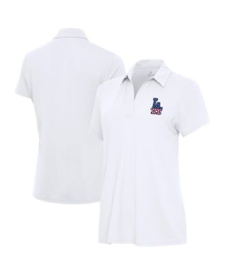 Women's White Los Angeles Dodgers Independence Day Patriotic Logo Era Polo